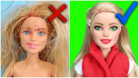 DIY CUSTOM Barbie FACE MAKEOVER And HAIRSTYLE Transformation Repaint