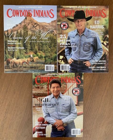 Cowboys And Indians Magazine Lot Ed Harris Gil Birmingham Visions Of The