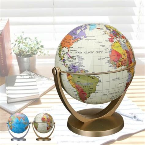 World Geography Map Desktop 360° Rotating Globes Teaching Globe White