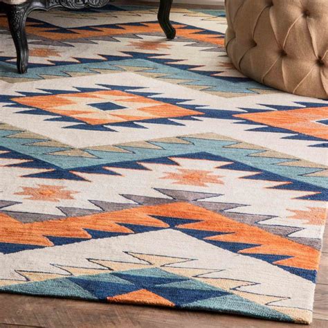 | aztec black area rugs. Hand Hooked Aztec Rug | Aztec decor, Aztec rug, Orange ...