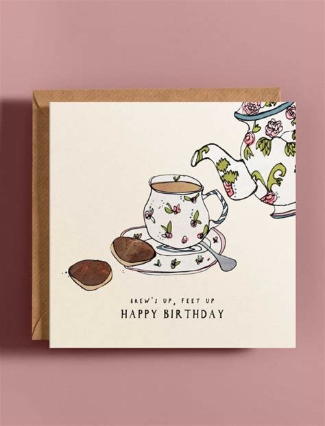 Birthday Brew Greetings Card Katie Cardew Illustrations