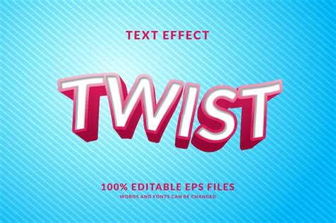 Premium Vector Twist Editable Text Effect Design