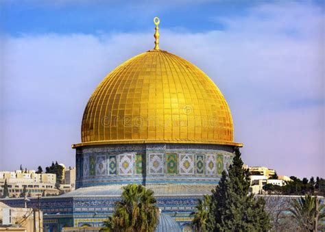 Dome Of The Rock Islamic Mosque Temple Mount Jerusalem Israel Stock
