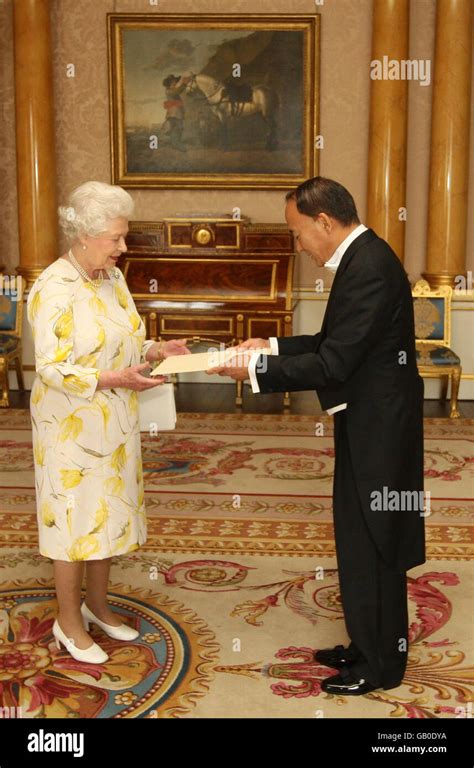 Britains Queen Elizabeth Ii Receives Shin Ebihara The Ambassador Of