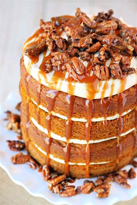 Pumpkin Cake With Salted Caramel Frosting Glorious Treats