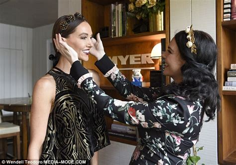 Kyly Clarke Debuts Vampy Look For Myers Racewear Showcase Daily Mail