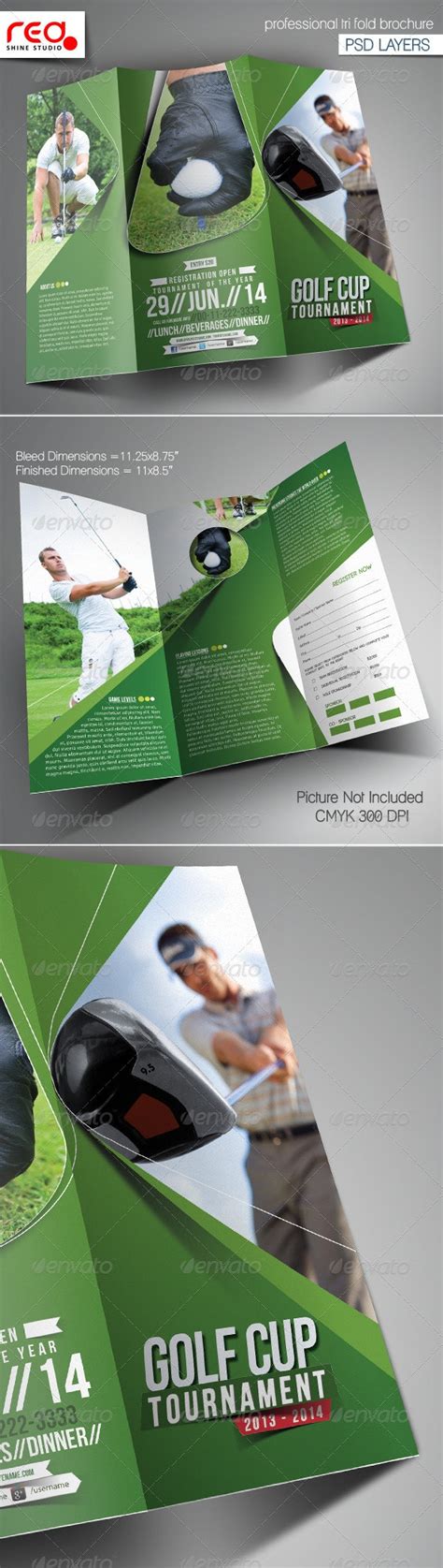 Golf Event Trifold Brochure Template Print Templates Graphicriver