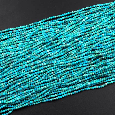 Natural Turquoise 2mm Smooth Round Beads Real Genuine Natural Turquoise