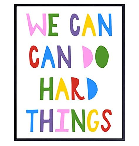 We Can Do Hard Things Sign Motivational Posters For Kids 8x10 Kids