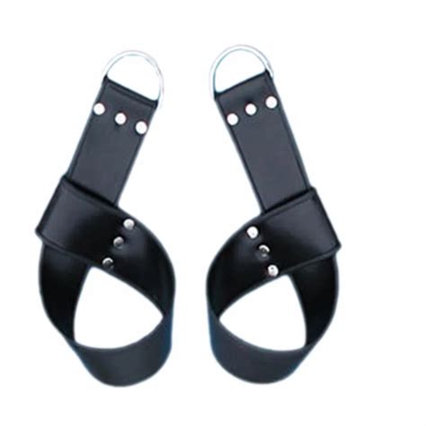 1 pair black door window sex sling special leather pu straps for sex game restraint bondage