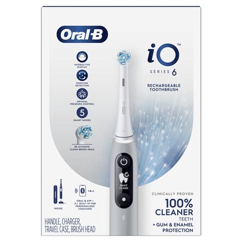 oral b io series 6 electric toothbrush with 1 brush head gray opal