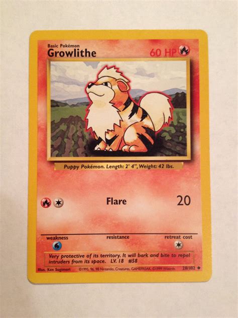 Comes in an ultra pro one touch 360 pt protective case. Original Growlithe Pokemon Card for Crafting or by ...