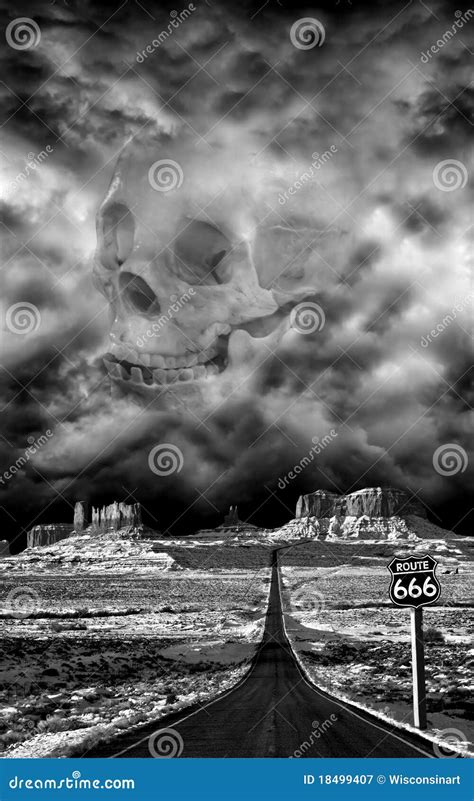 Highway To Hell Route 666 Halloween Evil Devil Royalty Free Stock