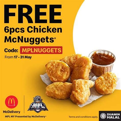 Mcdonald S Malaysia Mpl Free Chicken Mcnuggets Promotion From May