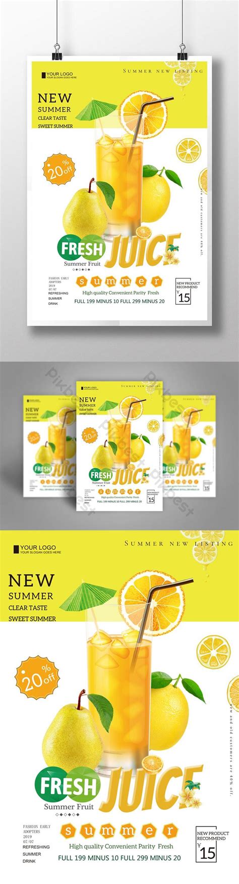 Fresh Fruit Juice Drink Poster Psd Free Download Pikbest Juice Ice