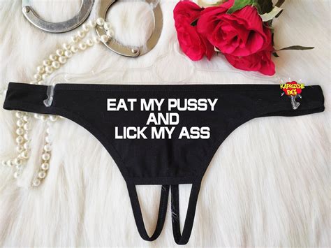 Eat My Pussy Crotchless Panties Fetish Lingerie Naughty Panty For