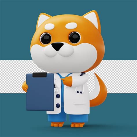 Premium Psd Cute Doctor Dog 3d Cartoon Dog Character 3d Rendering