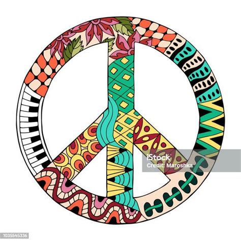 Hippie Vintage Peace Symbol Stock Illustration Download Image Now