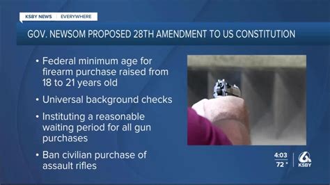 Newsom Proposes 28th Amendment To Constitution To Restrict Gun Access