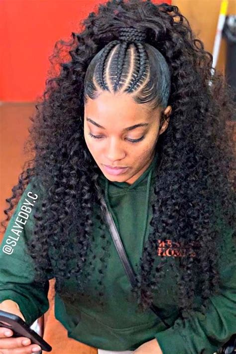 Cornrows Into Loose Ponytail Braidedhairstyles Ponytailhair ★ For
