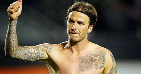 David Beckham Shows Off Chest Tatoo Dashing Freakers
