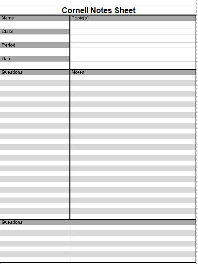 If you're a student, i know you'll love to have these in your. 14 Free Cornell Notes Templates, Examples and Printable ...
