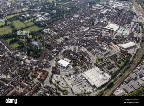 An Aerial View Of The Lincolnshire Town Of Grantham Stock Photo Alamy