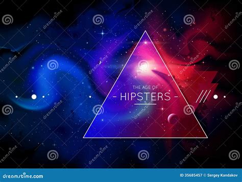 Cosmic Hipster Background Stock Vector Illustration Of Bright 35685457