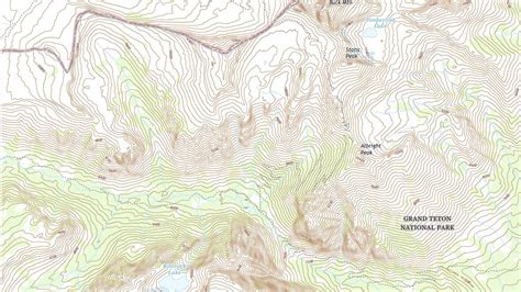 Portion Of 2017 Us Topo Grand Teton Wy Quad Map Image Layer Off Us