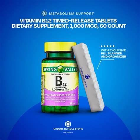 Spring Valley B12 1000 Mcg Timed Release Tablets Dietary Supplement
