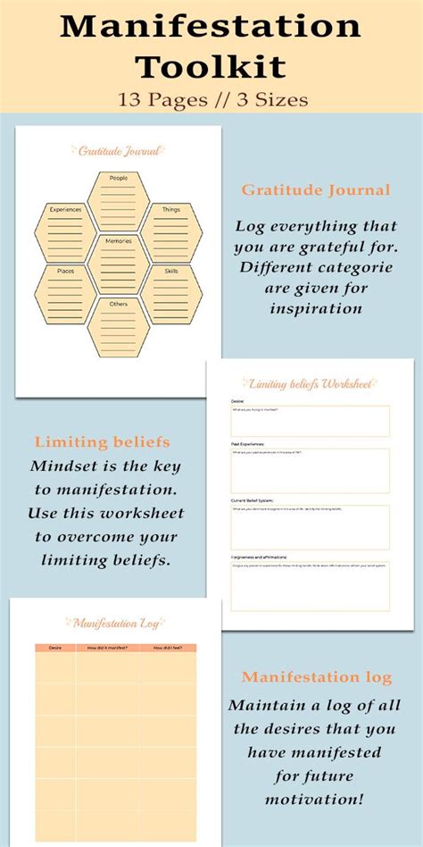 Keeping a manifestation journal is a powerful technique to manifesting your dreams. Printable Manifestation Journal | Law of attraction tools ...