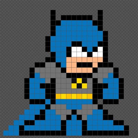 8 Bit Batman 1970 Pixel Art Cuadricula Para Dibujar Cuadricula