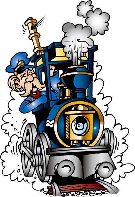 Transparent Driving Clipart Steam Train Driver Cartoon Png Download