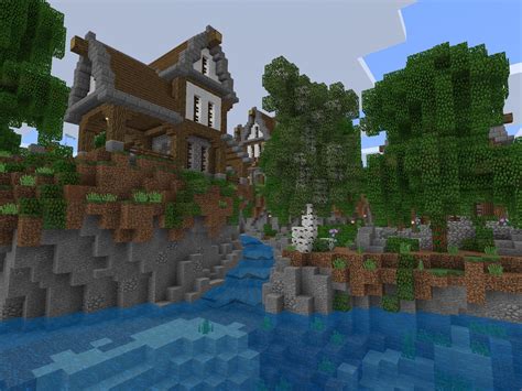 Pastel craft aims to give minecraft a fun visual upgrade, repainting the world in pastel colors. A small stream flowing into the river. : Minecraft