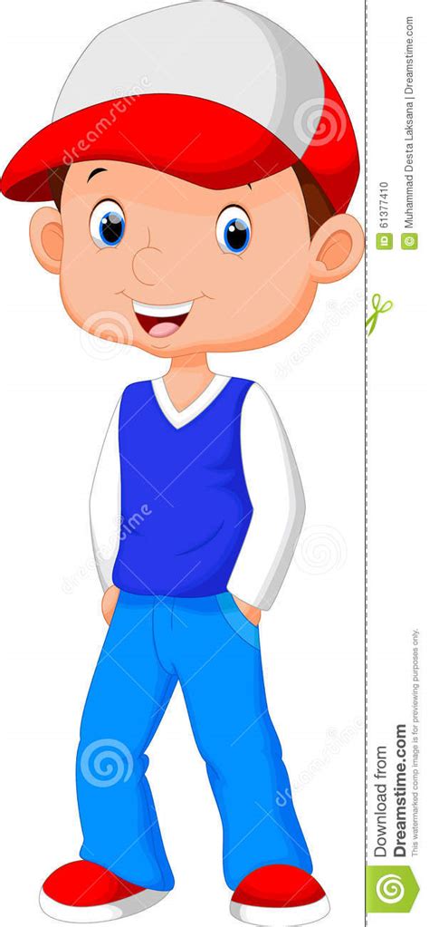 Cartoon Boy Wearing A Hat Stock Illustration Image 61377410