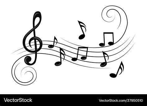 Music Notes With Curves And Swirls Royalty Free Vector Image