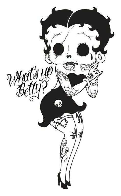 Drawings To Trace Art Drawings Blackwork Betty Boop Halloween Betty