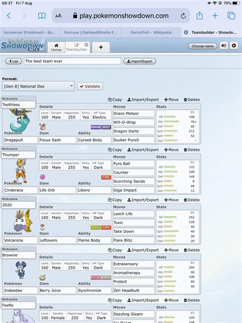 My Pokemon showdown team | Pokémon Amino