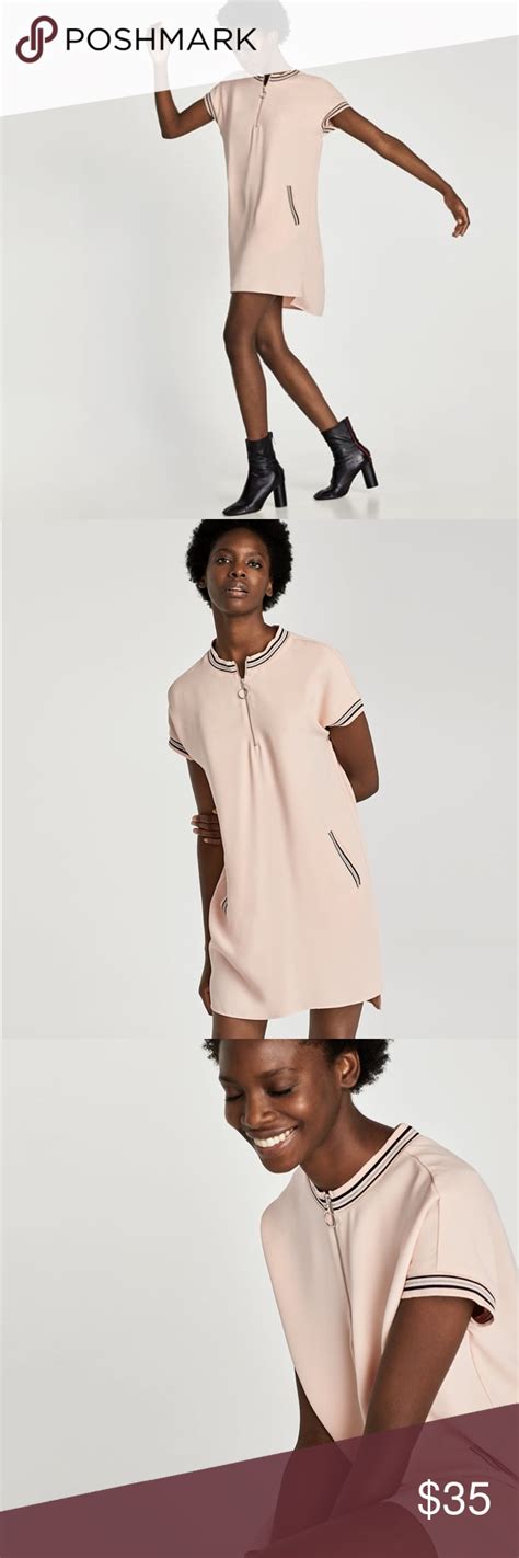 Nwt Zara Blush Pink Athleisure Mini Dress Mini Dress Zara Fashion