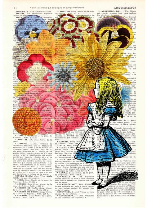 Alice In Wonderland With Wild Flowers Perfect For Ts For Etsy