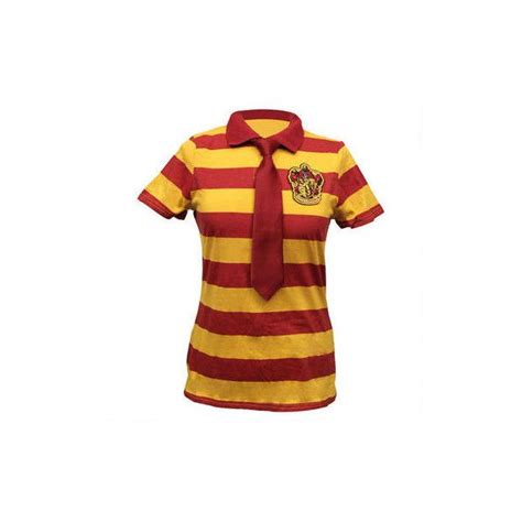 Harry Potter Gryffindor Womens Fitted Striped Polo And Tie Harry