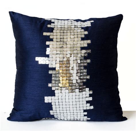 Blue And Silver Pillows Midnight Bluesilver Pillow For A Stylish