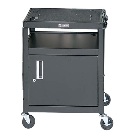 Check spelling or type a new query. Luxor Adjustable Height AV Cart with Cabinet Black AVJ42C