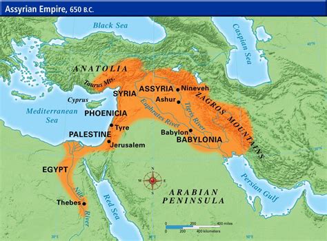 A Map Of The Middle East Showing Asia Egypt And The Persian Empire In Red