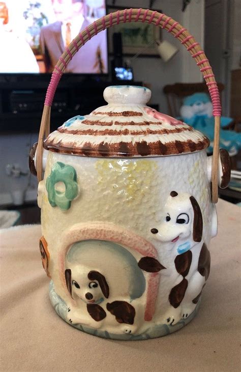 Use these specially made dog bone shaped sprinkles and listen to your human customers marvel. Vintage Dog Treat Cookie Jar Basket | Mercari | Vintage dog, Vintage decor, Decorative jars