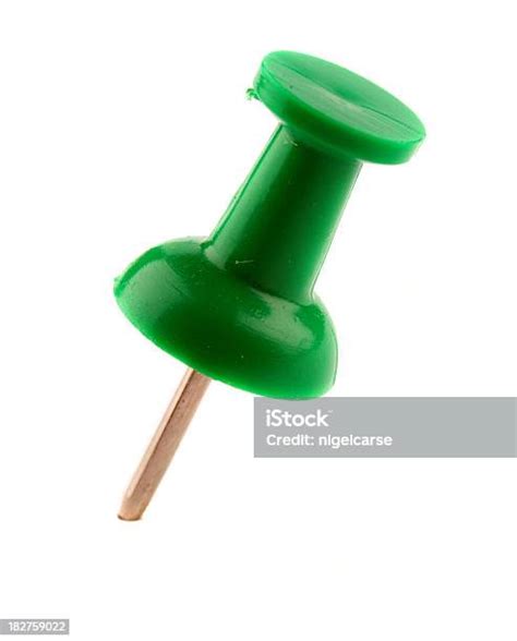 Green Push Pin Stock Photo Download Image Now Close Up Color Image