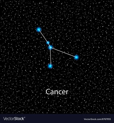 Cancer Zodiac Sign Bright Stars Royalty Free Vector Image