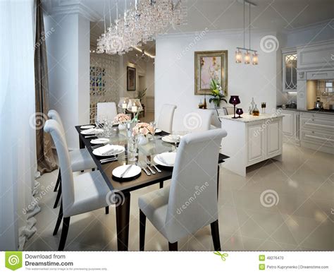 Dining Room Classic Style Stock Photo Image Of Ceramics 48276470