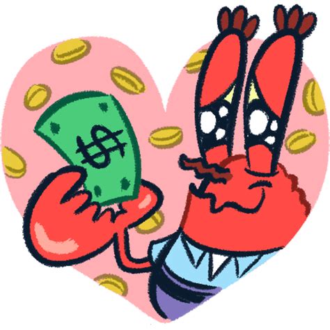 Mr Krabs Bathing With Coins And Money 