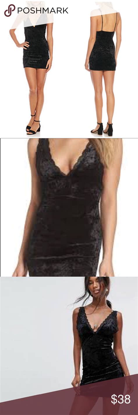 Nwt Free People Black Viper Velvet Bodycon Chemise Clothes Design